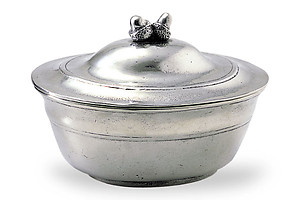 Acorn Lidded Italian Pewter Bowl by Match Pewter