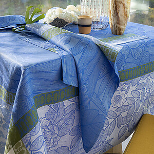 Le Jacquard Francais Escapade Tropicale Blue Table Linens