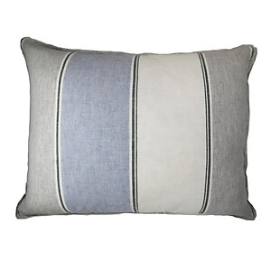 Grey & Blue Striped Duvet Covers & Bedding.  Ann Gish Linen Wool Stripe 