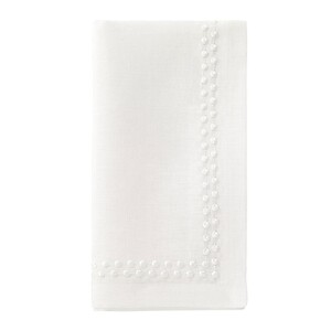 Bodrum Pearls White Linen Napkins - Set of 4