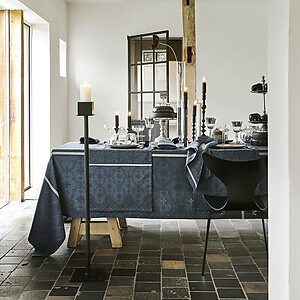 Le Jacquard Francais Armoiries Blue Patterned Table Linens