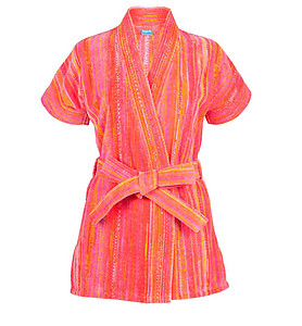 Elaiva Orange Shadows Kimono Beach Bath Robe