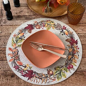 Bodrum Harvest Round Easy Care Placemats - Set of 4
