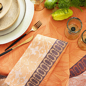 Le Jacquard Francais Escapade Tropicale Orange Table Linens