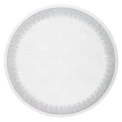 Bodrum Flare Silver Embroidered Round Easy Care Place Mats - Set of 4