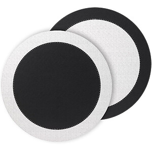 Bodrum Halo Black and White Round Easy Care Placemats - Set of 4