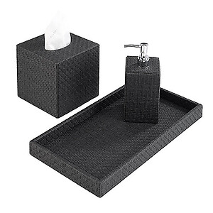 Bodrum Black Wicker Bath Collection