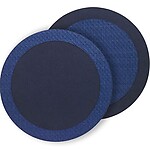 Bodrum Halo Delft and Navy Blue Round Easy Care Placemats - Set of 4
