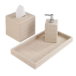 Bodrum Cream Wicker Bath Collection