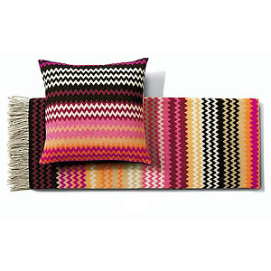 Missoni Humbert Color T59 Pink & Black  Wool Throw Blankets & Pillows