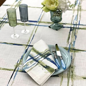 Bodrum Abstract Grid Table Linens