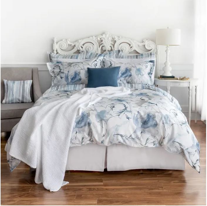 French Blue Floral Bedding. St Geneve Celine | J Brulee Home