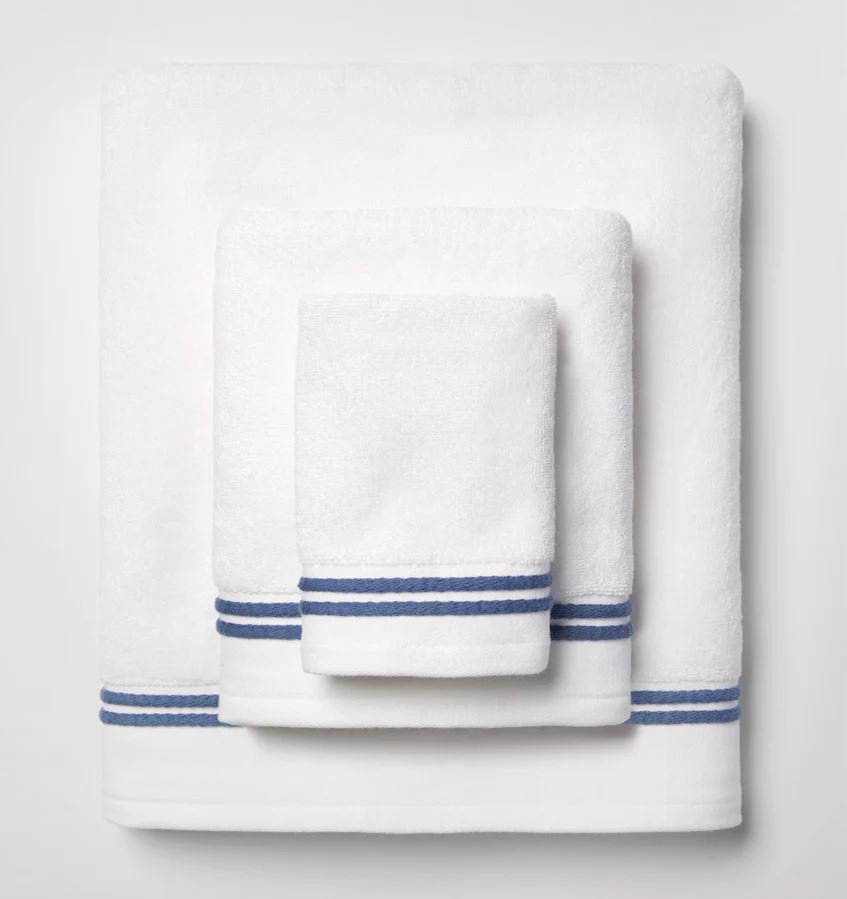 Sferra Aura Nuova Towels - 2 Line Embroidered | J Brulee