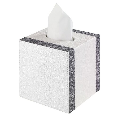 Bodrum Linea Oyster and Gray Tissue Box