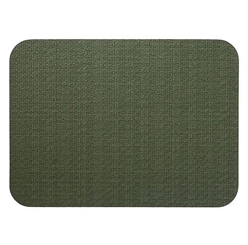 Bodrum Wicker Olive Green Oblong Easy Care Placemats - Set of 4