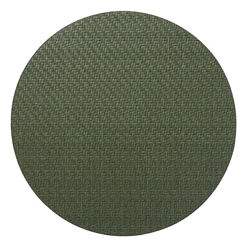 Bodrum Wicker Olive Green Round Easy Care Placemats - Set of 4